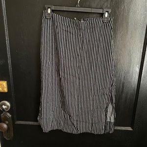 Black and white stripe midi skirt